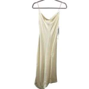Alice + Olivia NWT Harmony Drapey Champagne Slip Midi Dress Size XS -$395